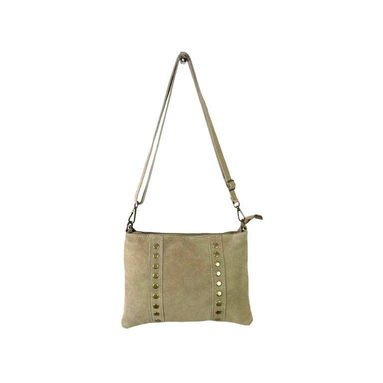 Suede Leather Shoulder Bag with Studs