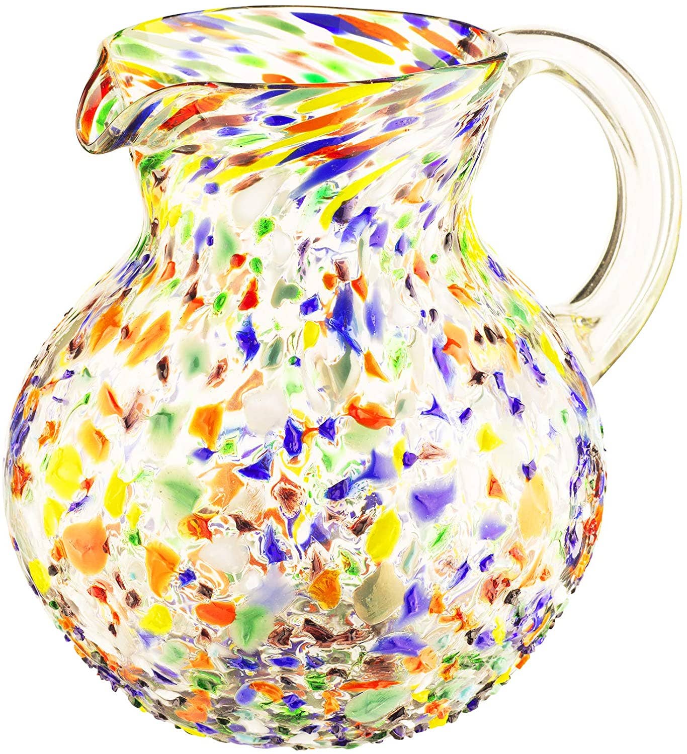 Mexican Glass Pitcher – Confetti Design 84 Oz