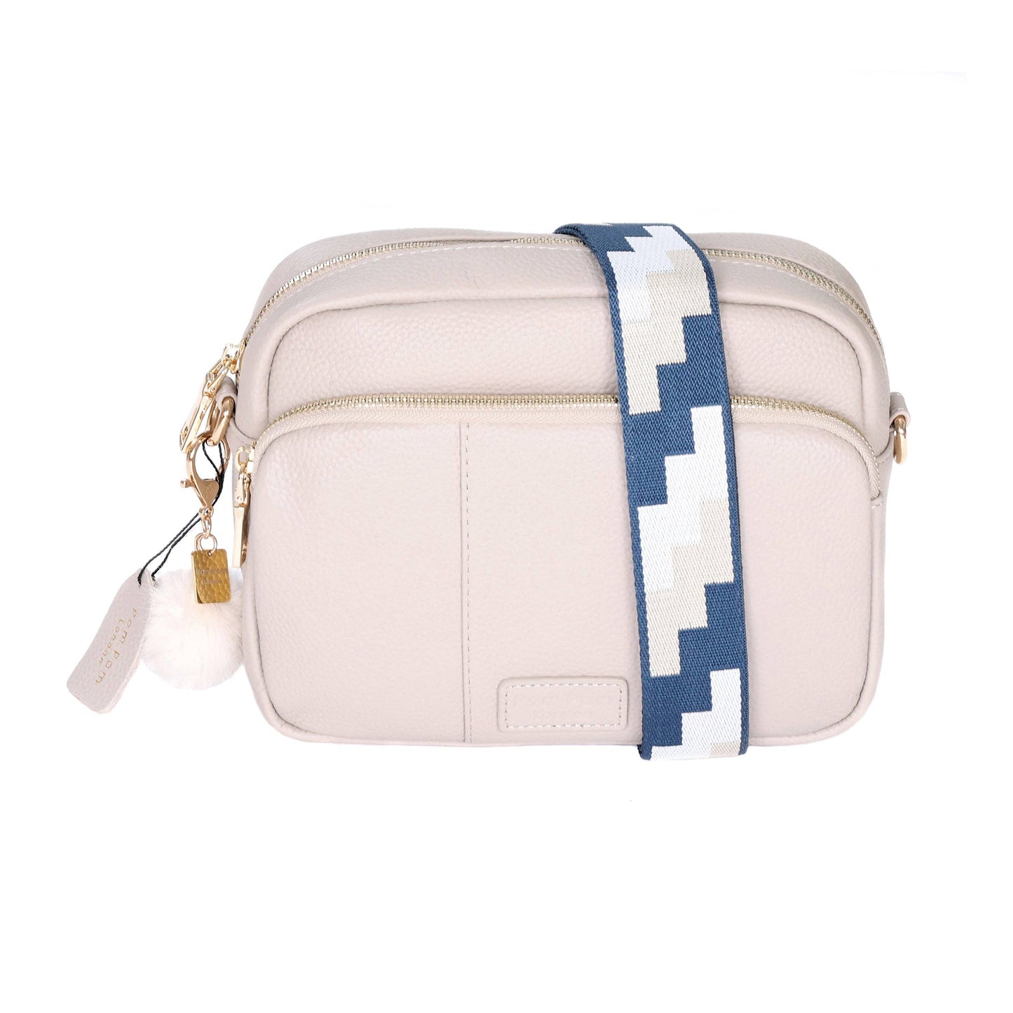 Mayfair Plus Bag Stone & Strap Navy & Stone Geometric