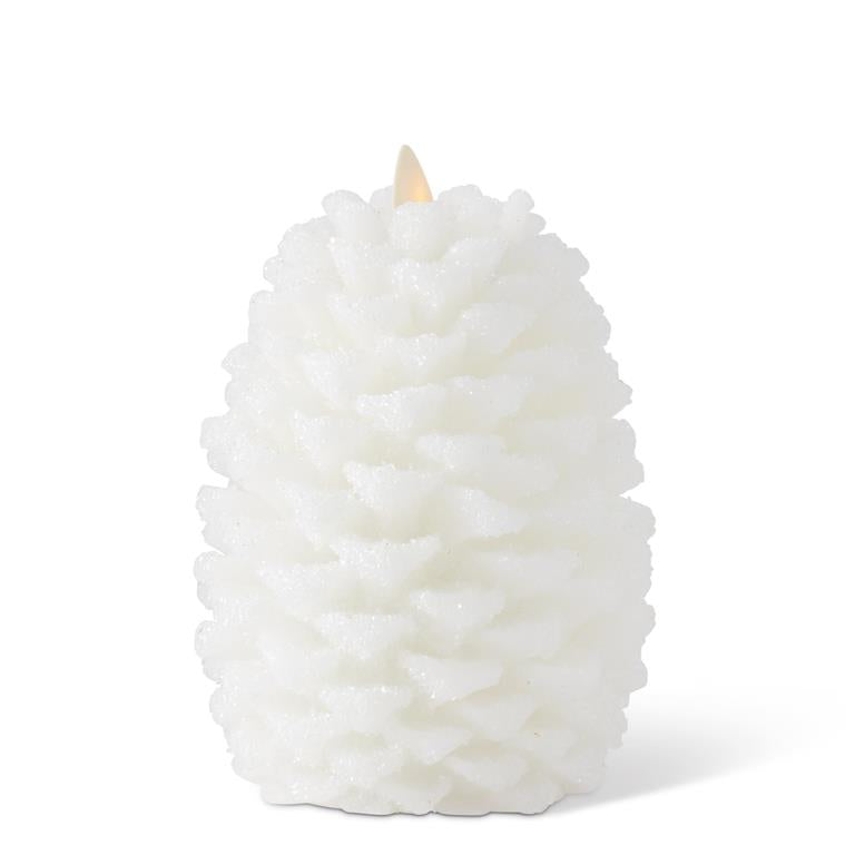 Pinecone White Candle