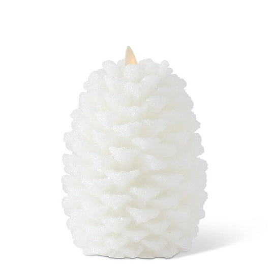 Pinecone White Candle