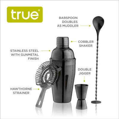 Gunmetal Black Barware SetJet™