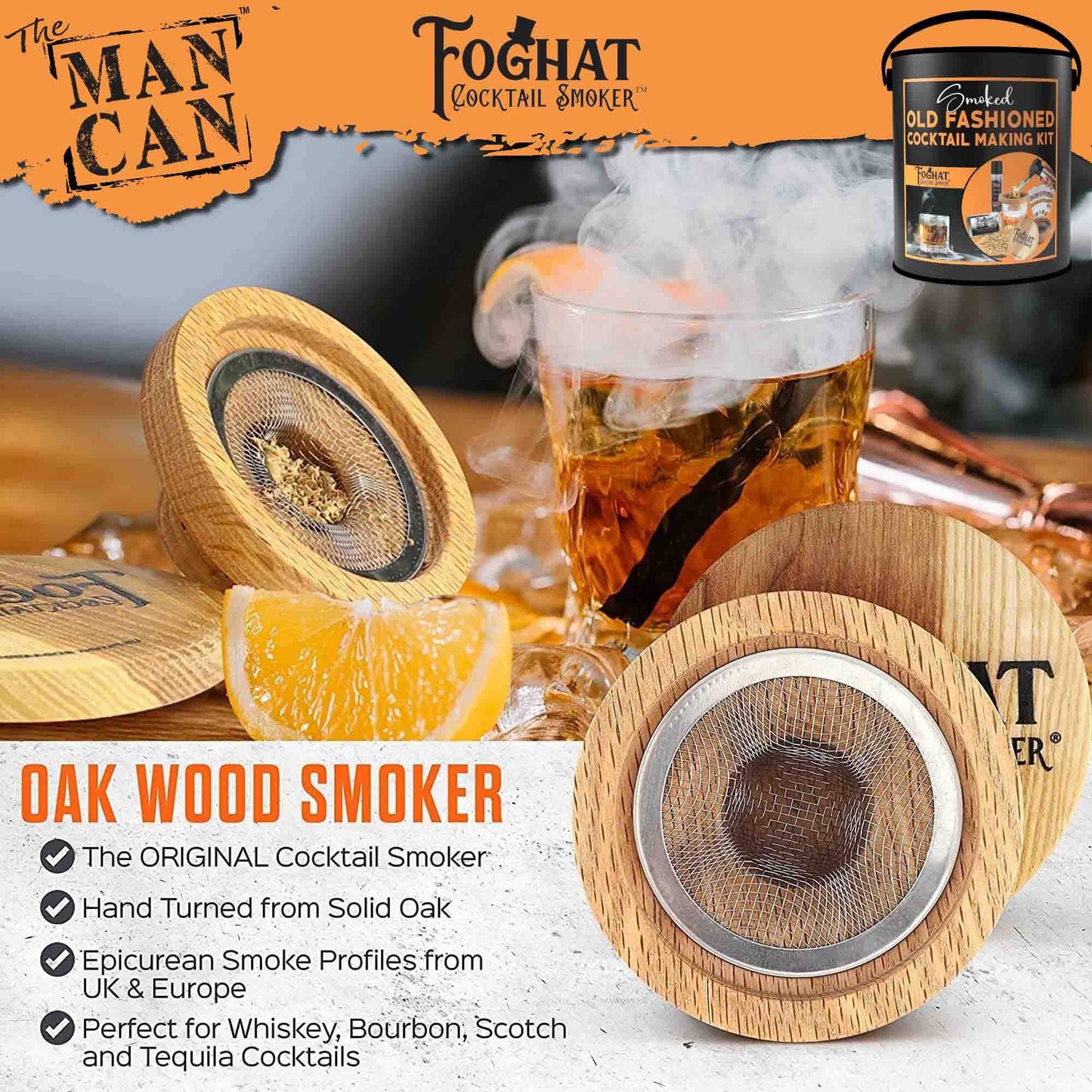 Smoked Old Fashioned Cocktail Making Kit | Cocktail Smoker