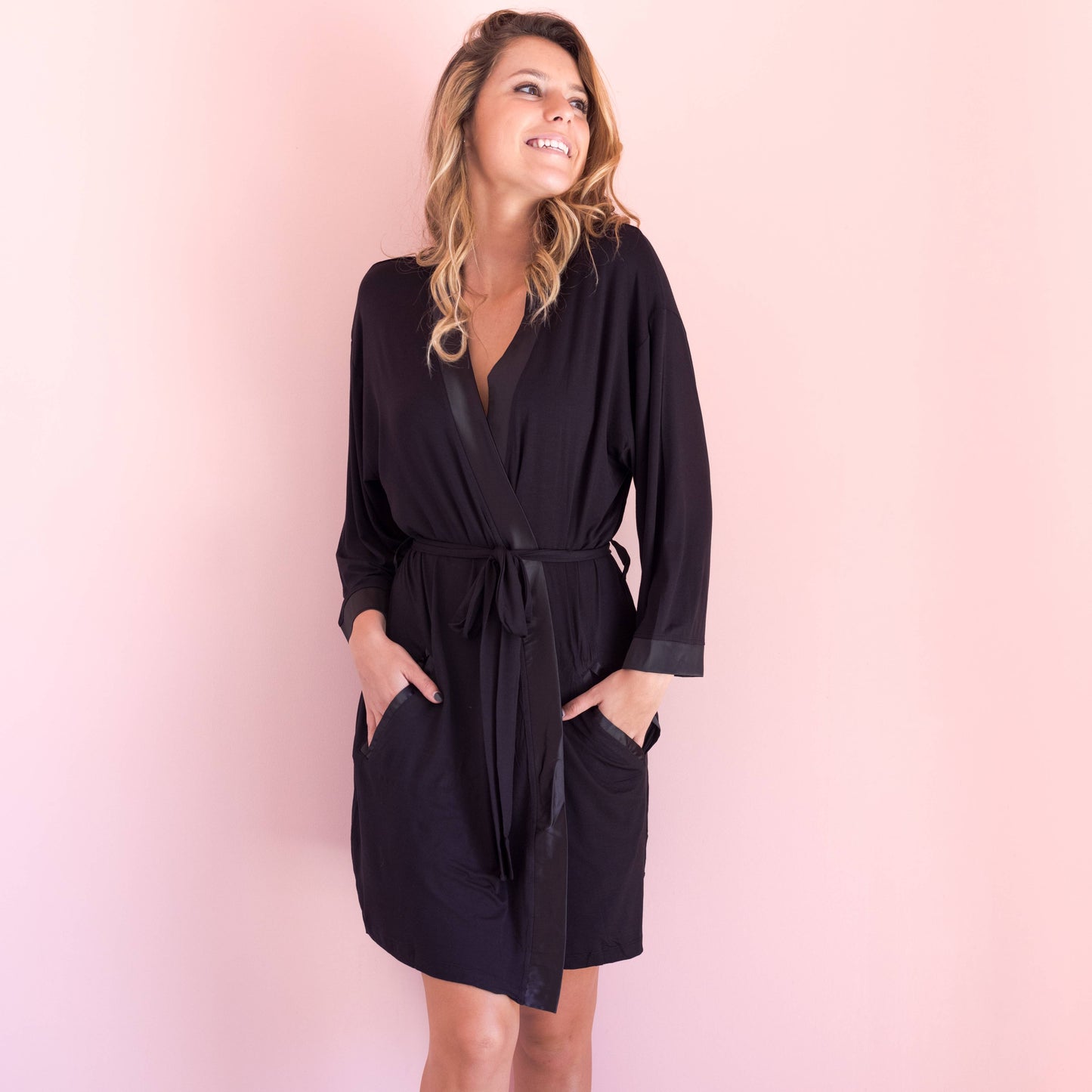 Bamboo Kimono Robe: Small/Medium / Pink