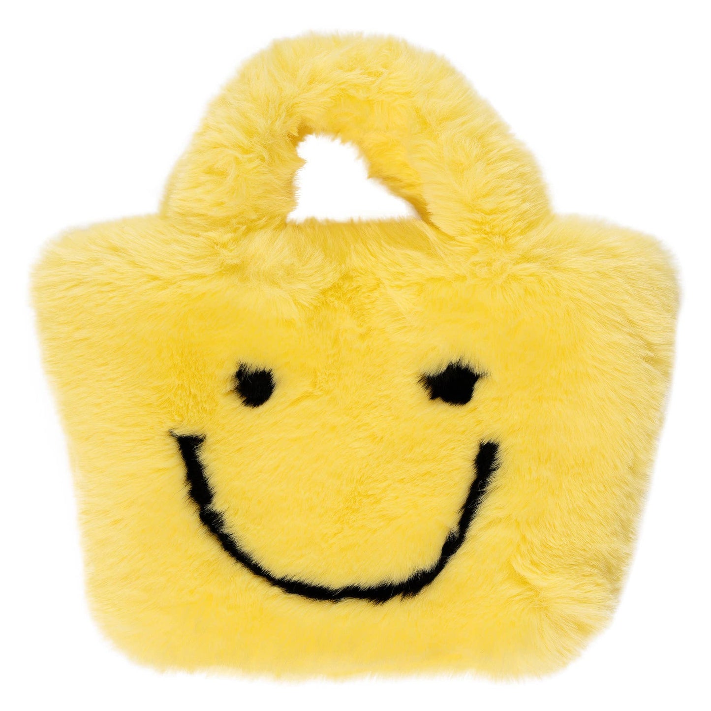 Faux Fur Fuzzy Happy Face Purses for Kids: PINK