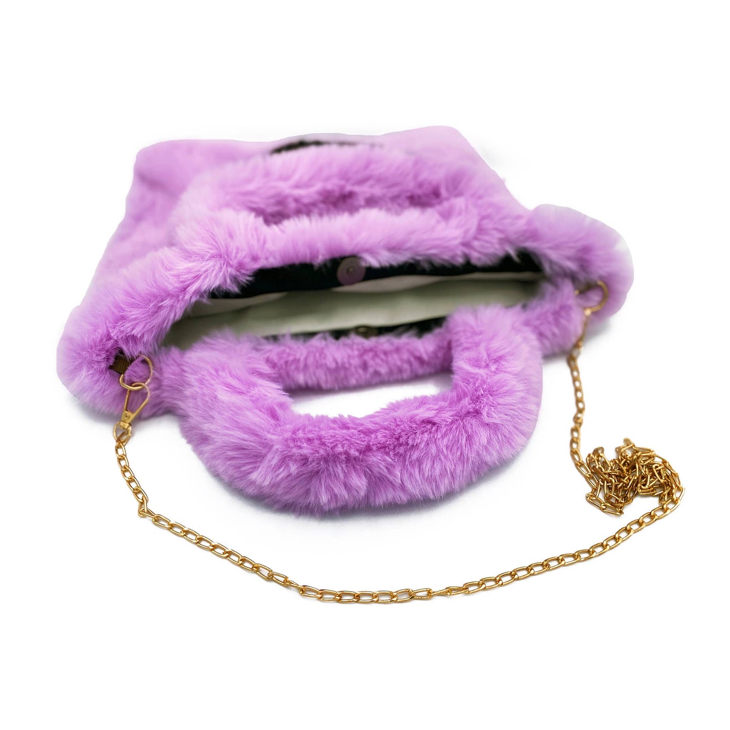 Faux Fur Fuzzy Happy Face Purses for Kids: PINK