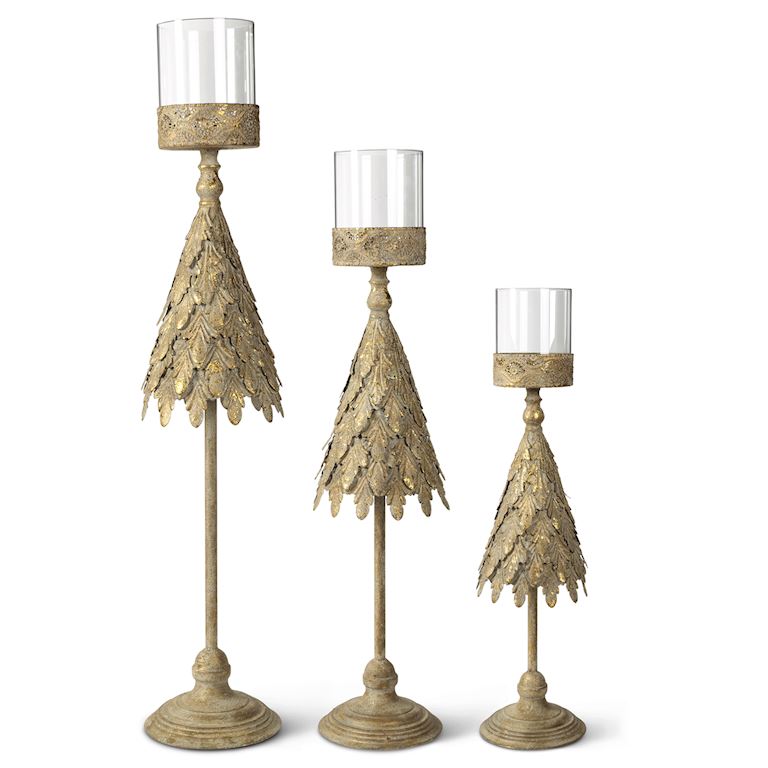 Gold Metal Tree Candleholders