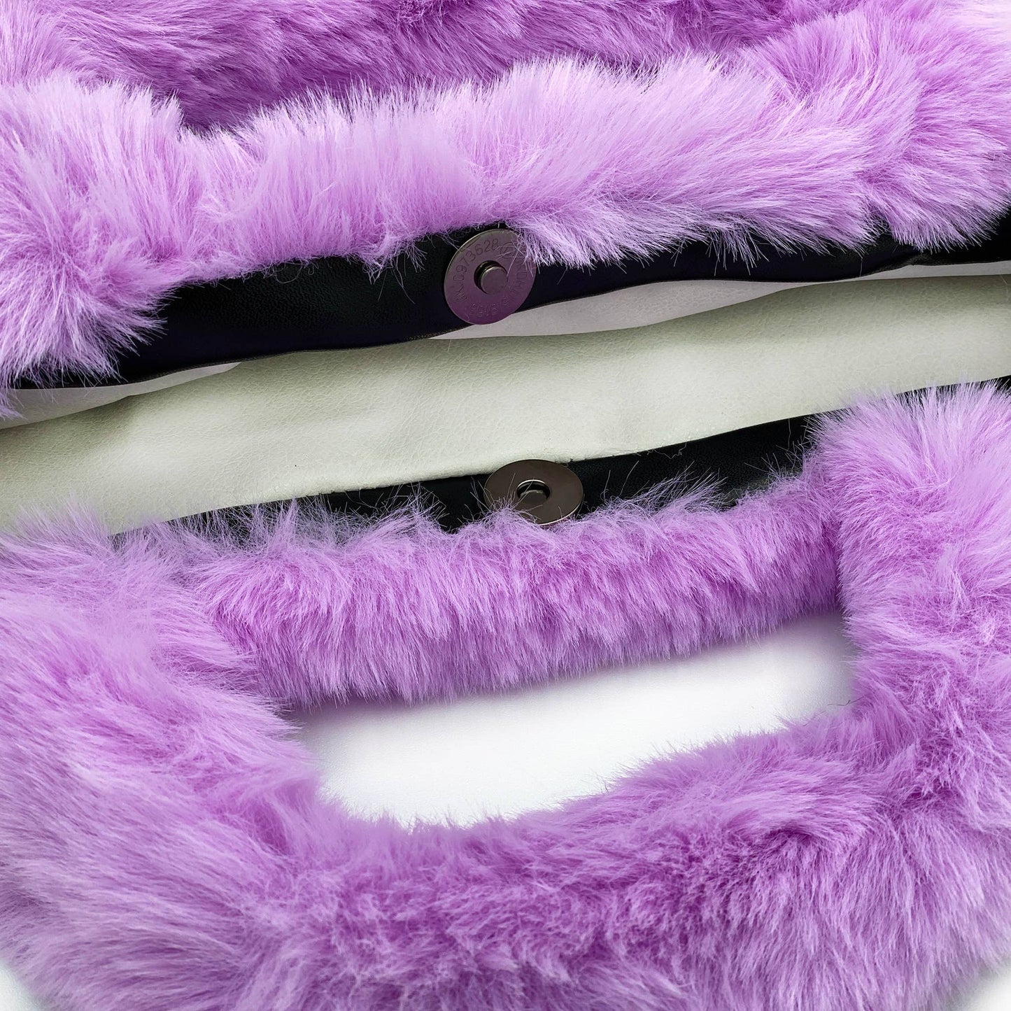 Faux Fur Fuzzy Happy Face Purses for Kids: PINK