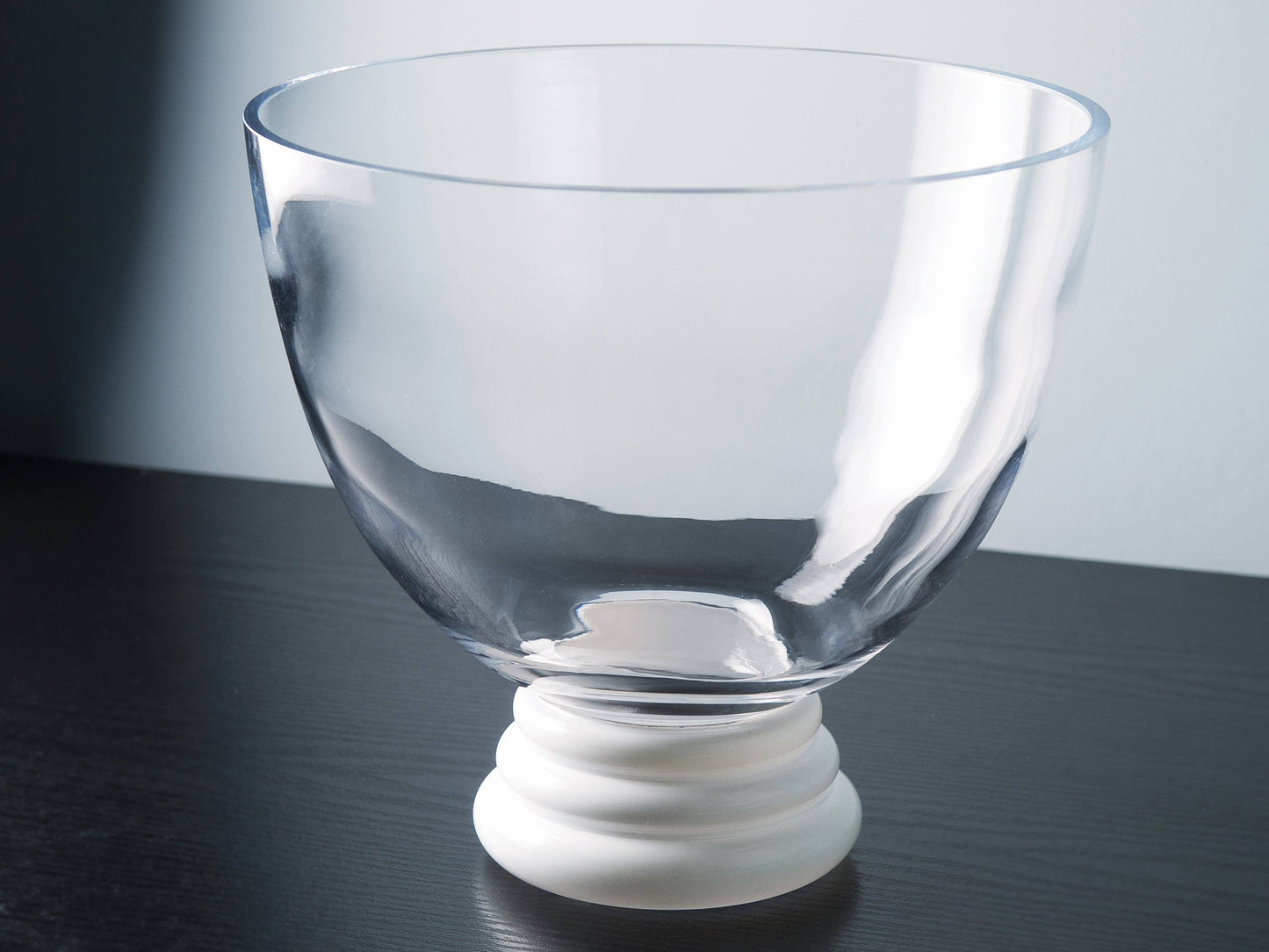 Opal Footed Bowl with White Foot, 9.4"D