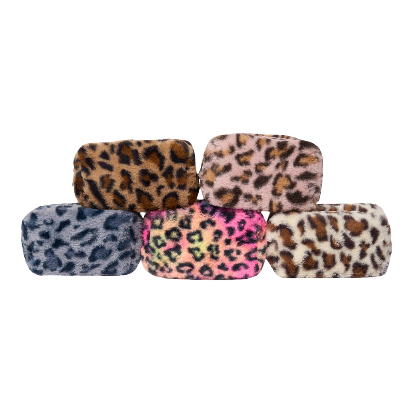 Fuzzy Leopard Cosmetic Bag for Tweens!: Pink