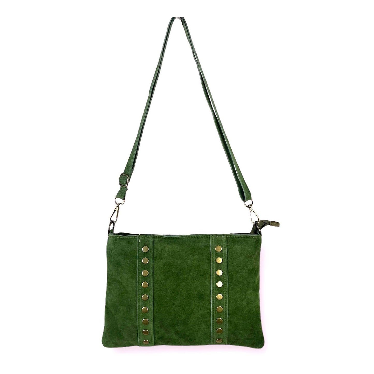 Suede Leather Shoulder Bag with Studs