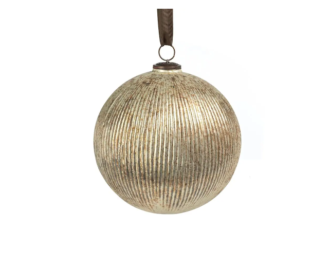 Antique Silver Glass Ball Ornament