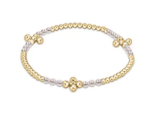 Signature Cross Gold Bliss Pattern 2.5mm Bead Bracelet