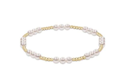 Classic Joy 4mm Bead Bracelet- Pearl