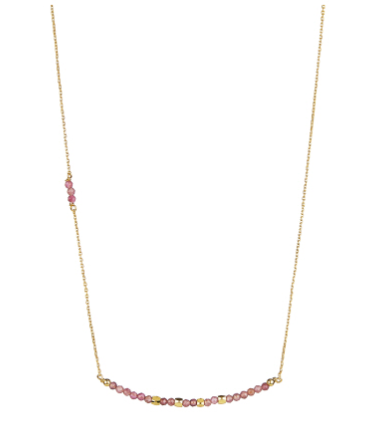 Pink Aventurine Bar Necklace