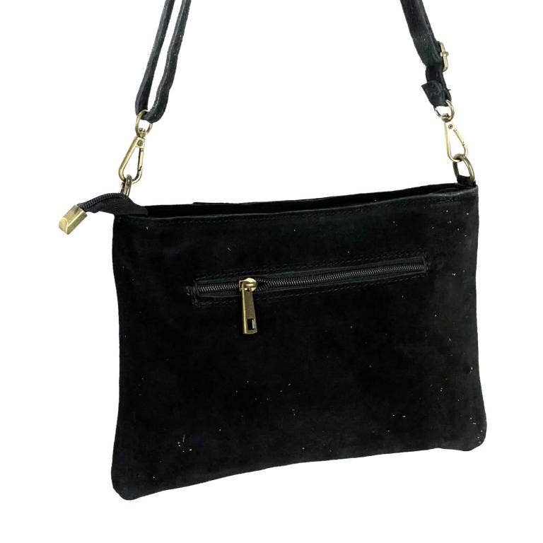 Suede Leather Shoulder Bag with Studs