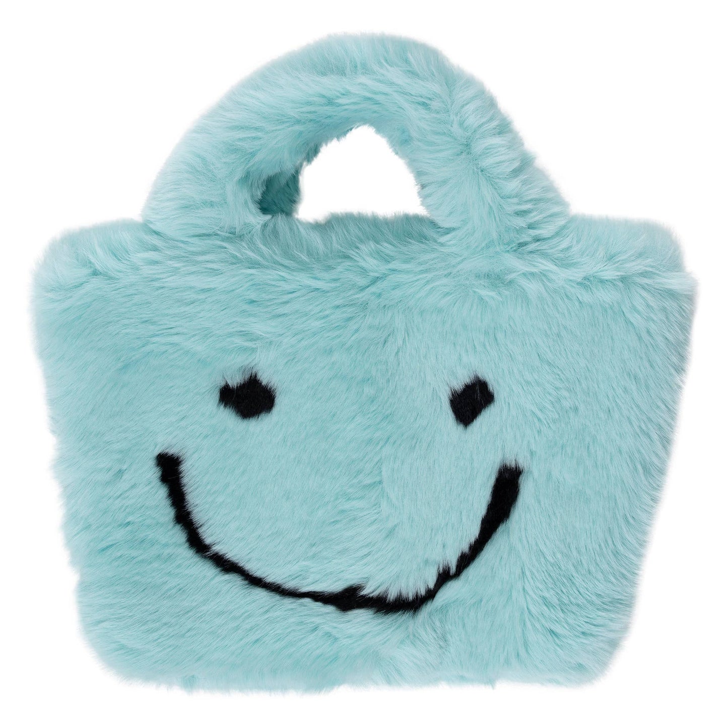 Faux Fur Fuzzy Happy Face Purses for Kids: PINK