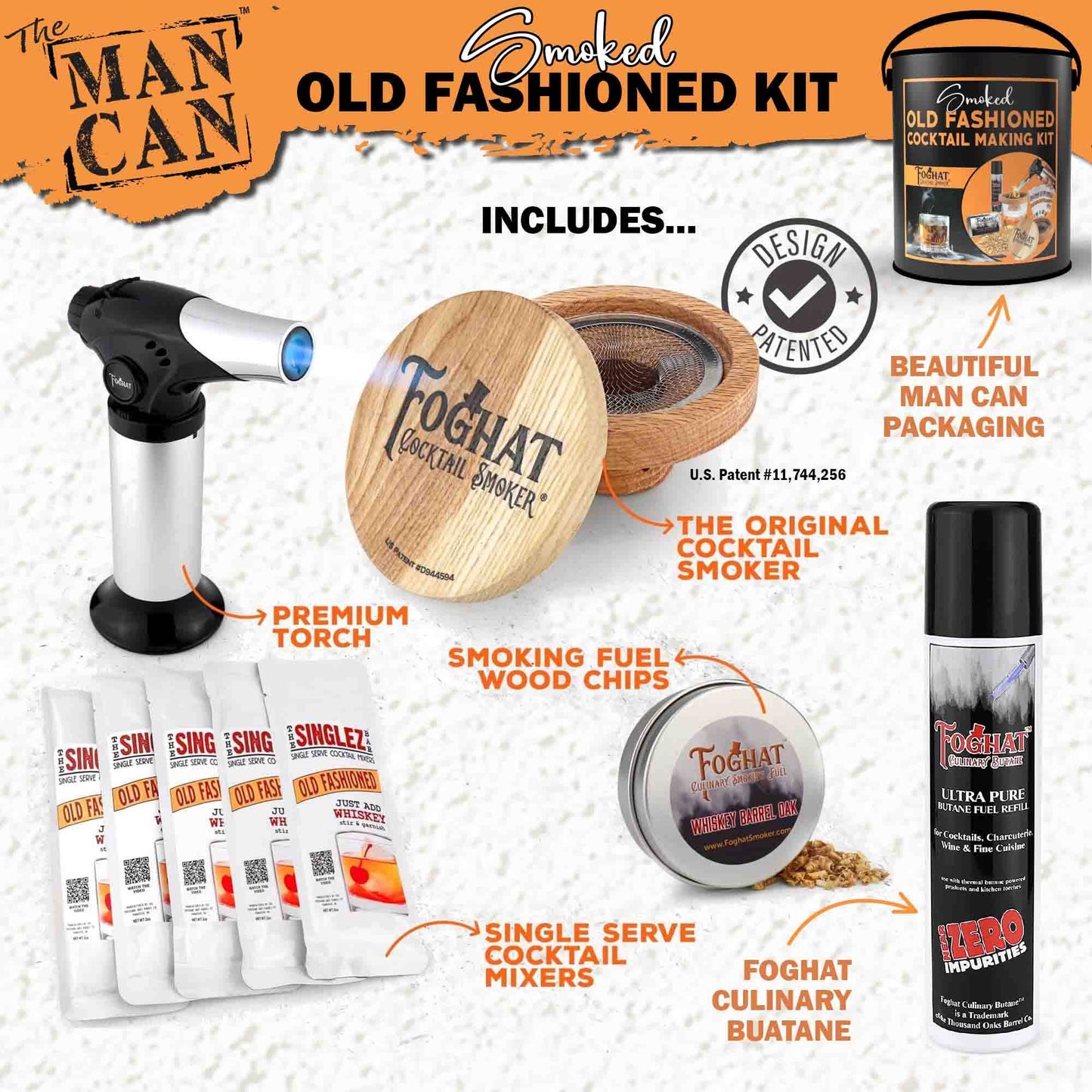 Smoked Old Fashioned Cocktail Making Kit | Cocktail Smoker