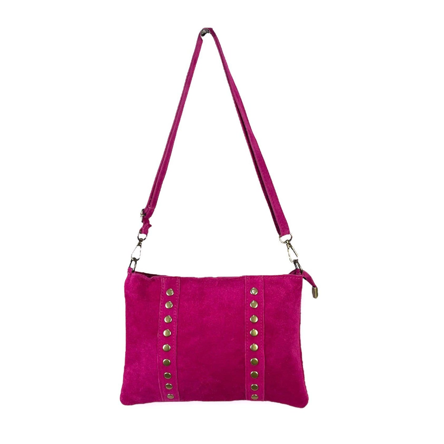 Suede Leather Shoulder Bag with Studs