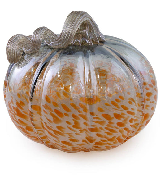 Grey & Orange Glass Pumpkin