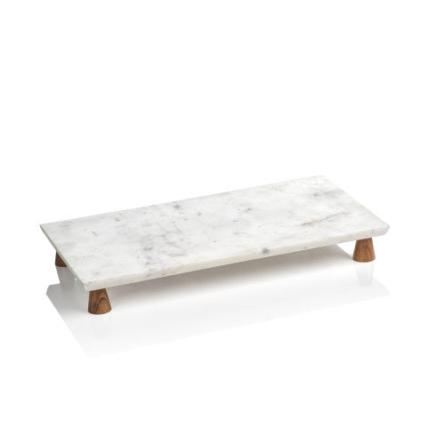 Amalfi Marble Tray on Wood