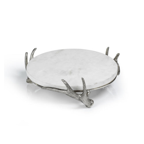 Aspen Marble Tray w/Antler Base