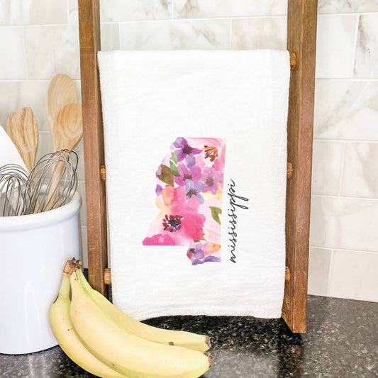 Floral State - Custom Cotton Tea Towel