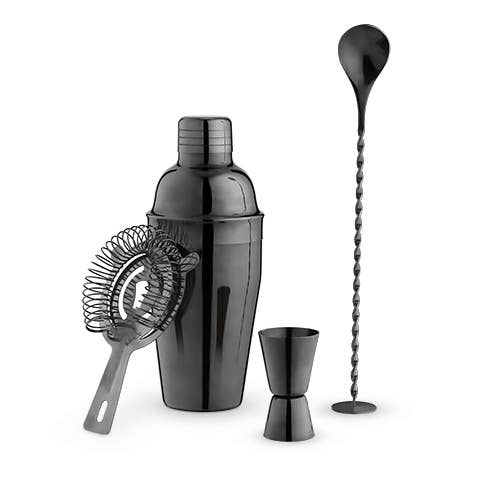 Gunmetal Black Barware SetJet™