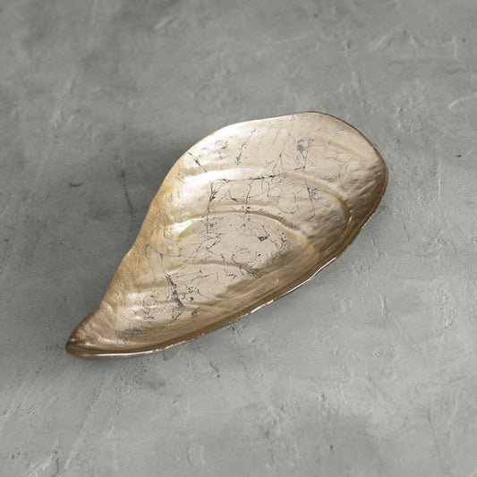 Cracked Foil Leafing Shell Platter