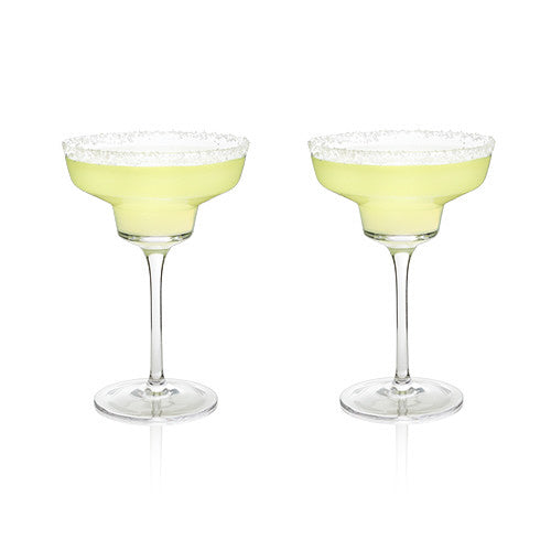 2 Crystal Margarita Glasses